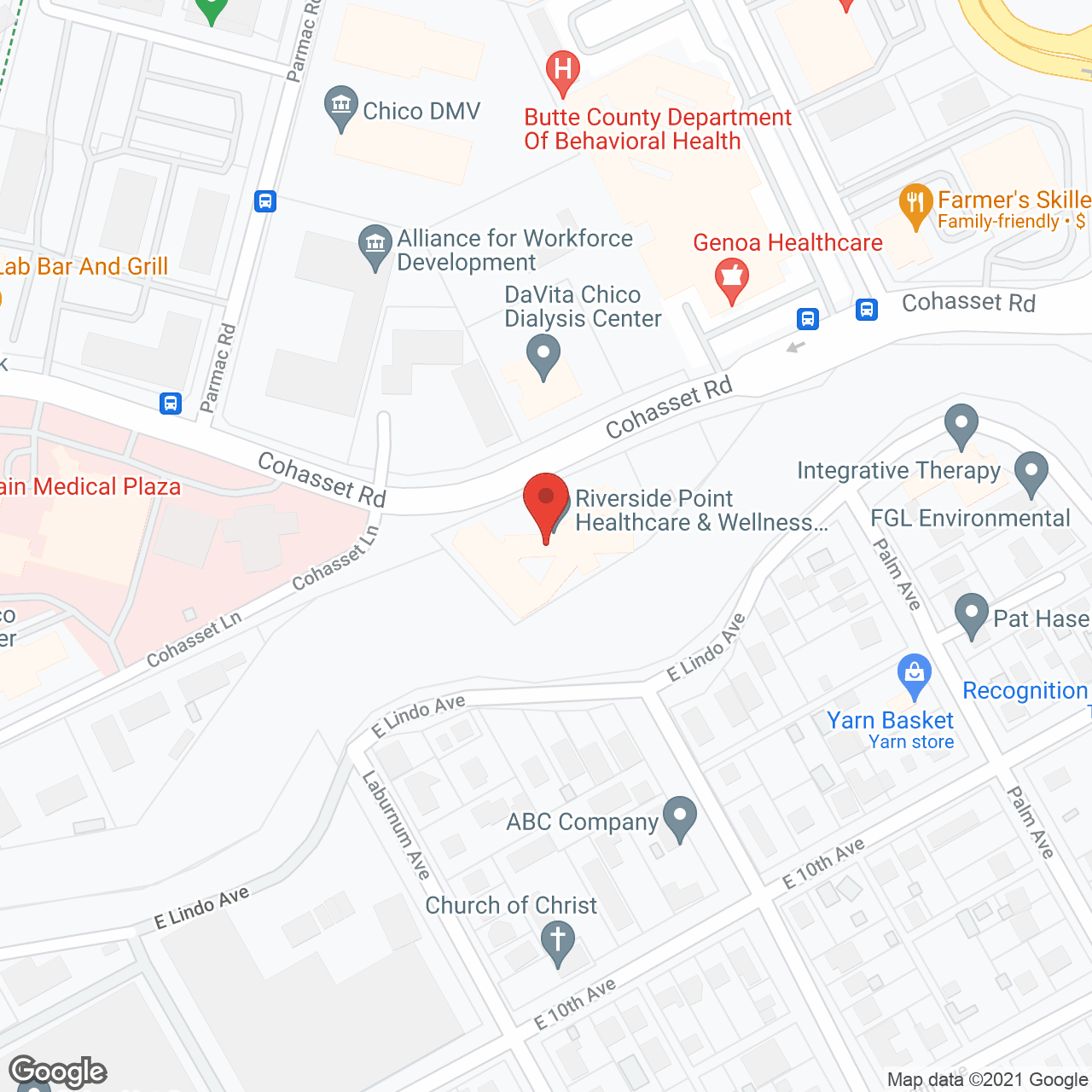 Map of the neighborhood around Riverside Convalescent Hosp