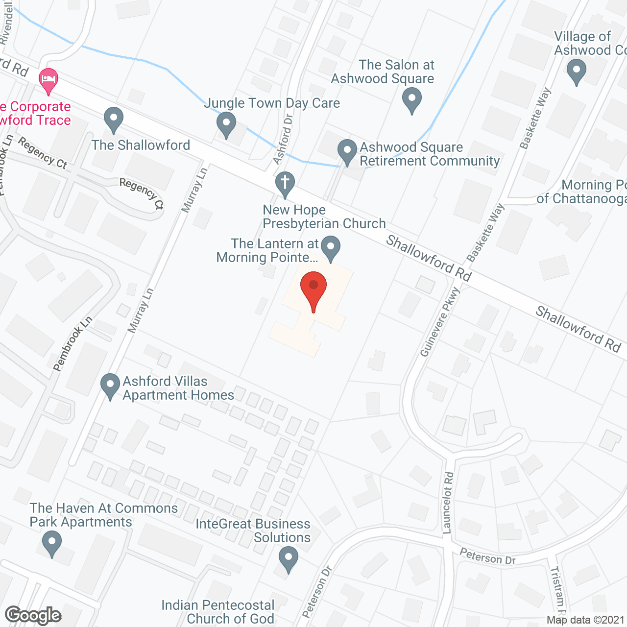 Map of the neighborhood around Morning Pointe Of Chattanooga