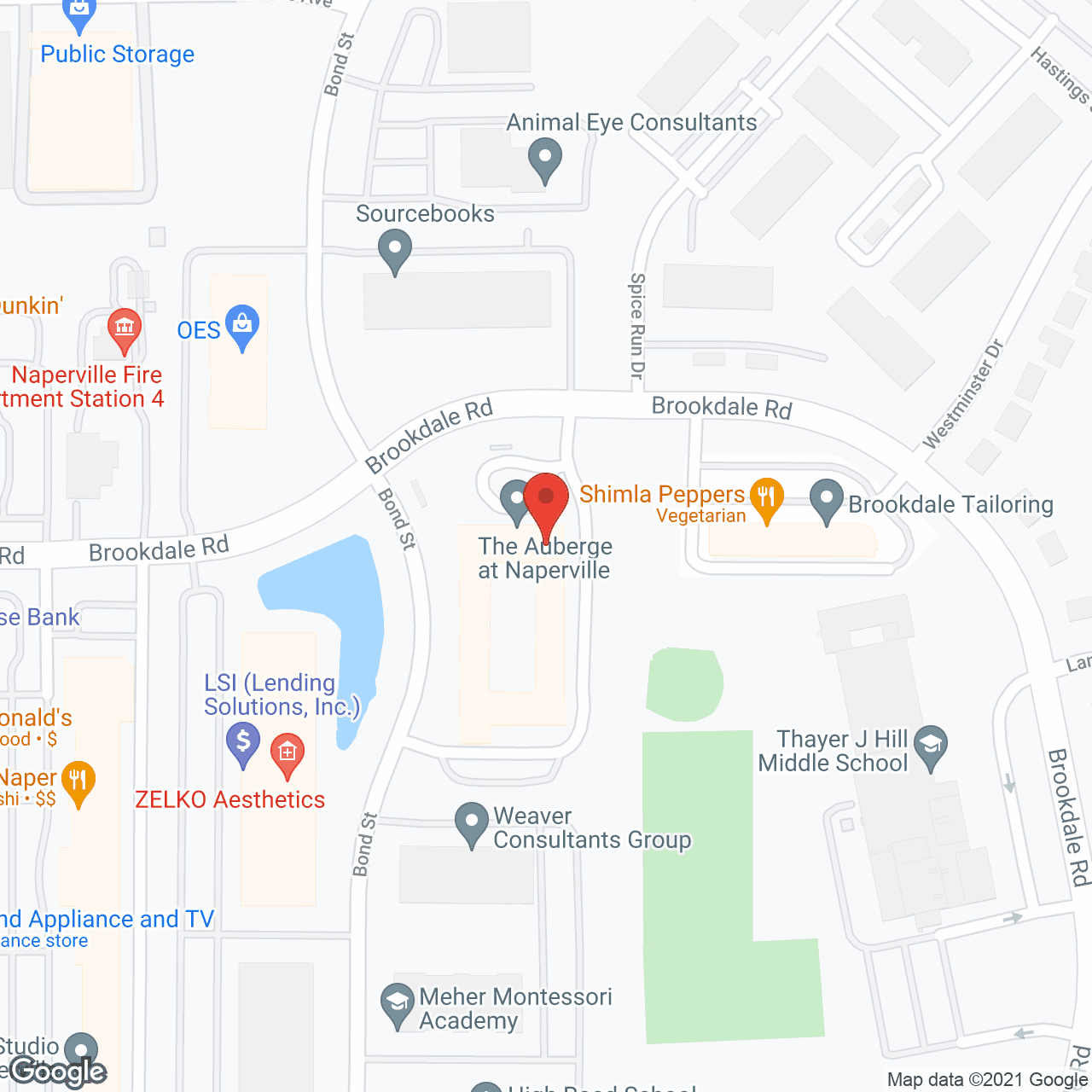 Map of the neighborhood around The Auberge at Naperville