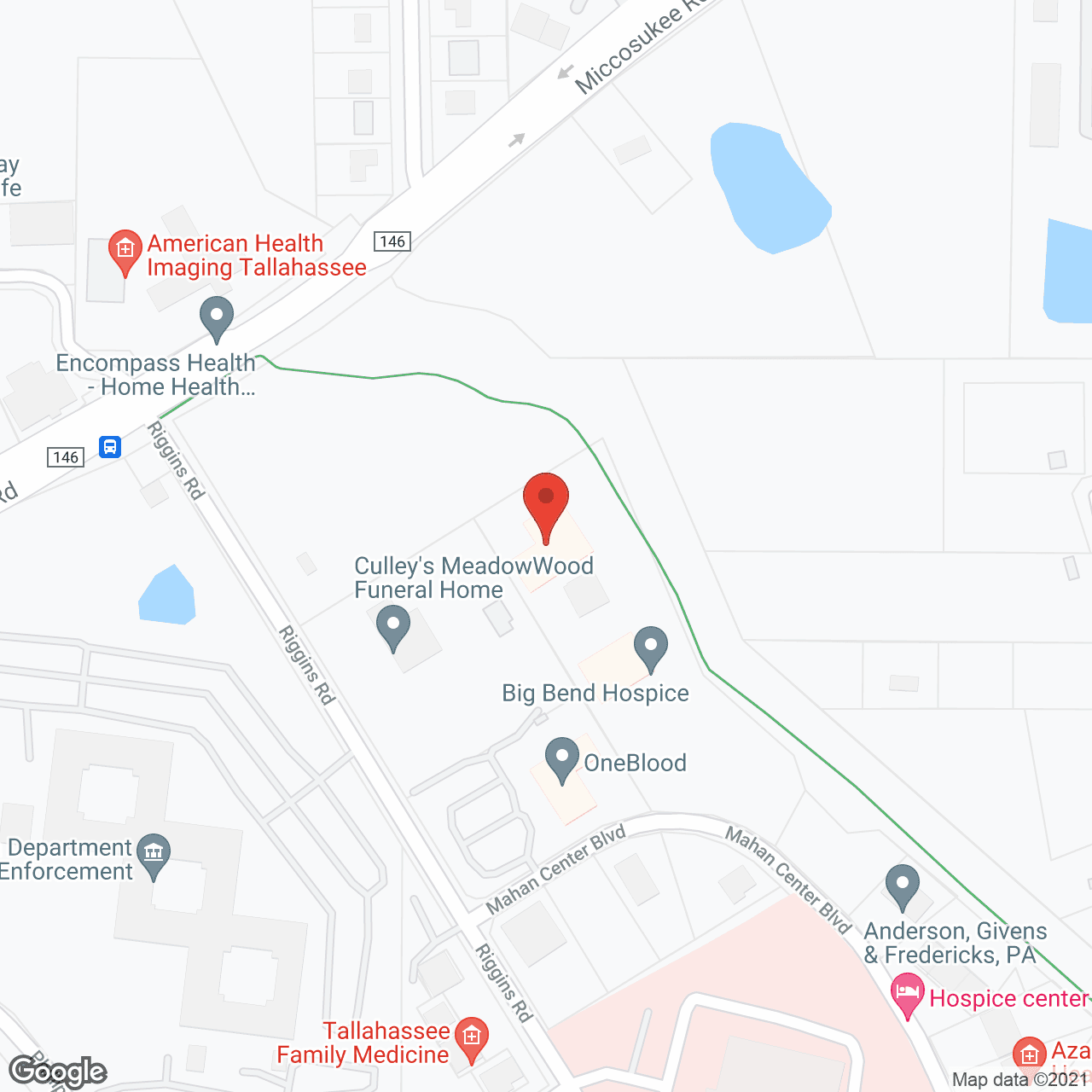 Map of the neighborhood around Big Bend Hospice