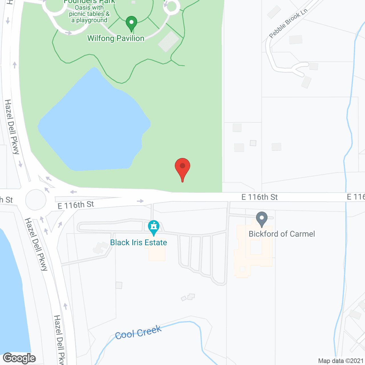 Map of the neighborhood around Bickford of Carmel