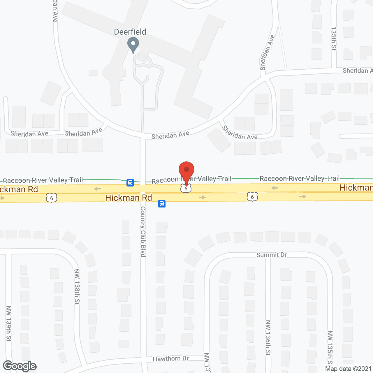 Map of the neighborhood around Deerfield a CCRC