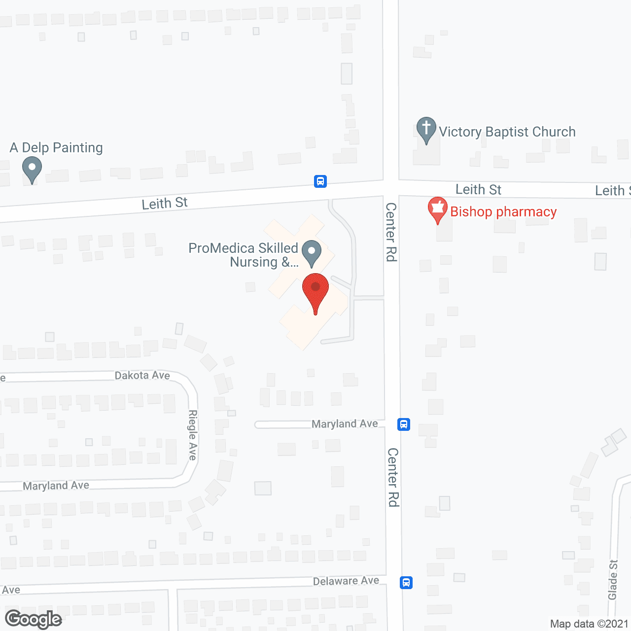 Map of the neighborhood around ProMedica Briarwood