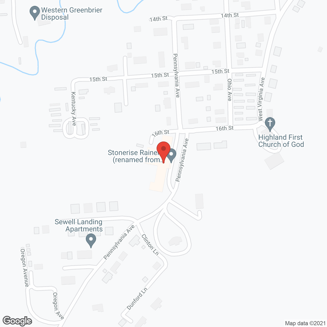 Map of the neighborhood around Heartland Health Care Ctr