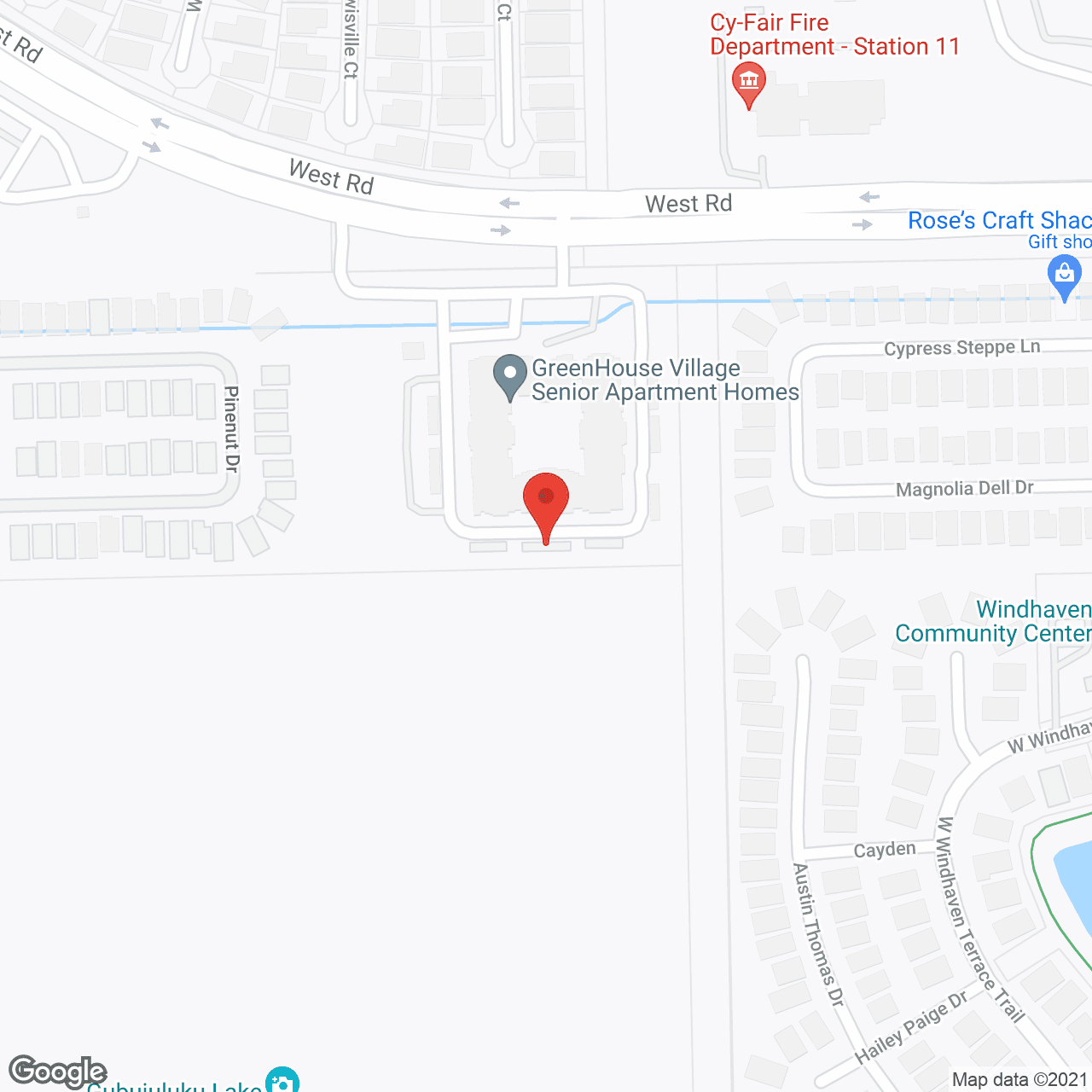 Map of the neighborhood around Greenhouse Village Senior Apartments