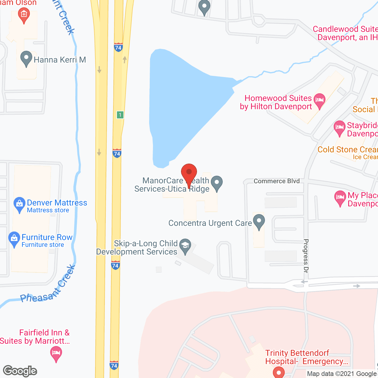 Map of the neighborhood around ProMedica Utica Ridge