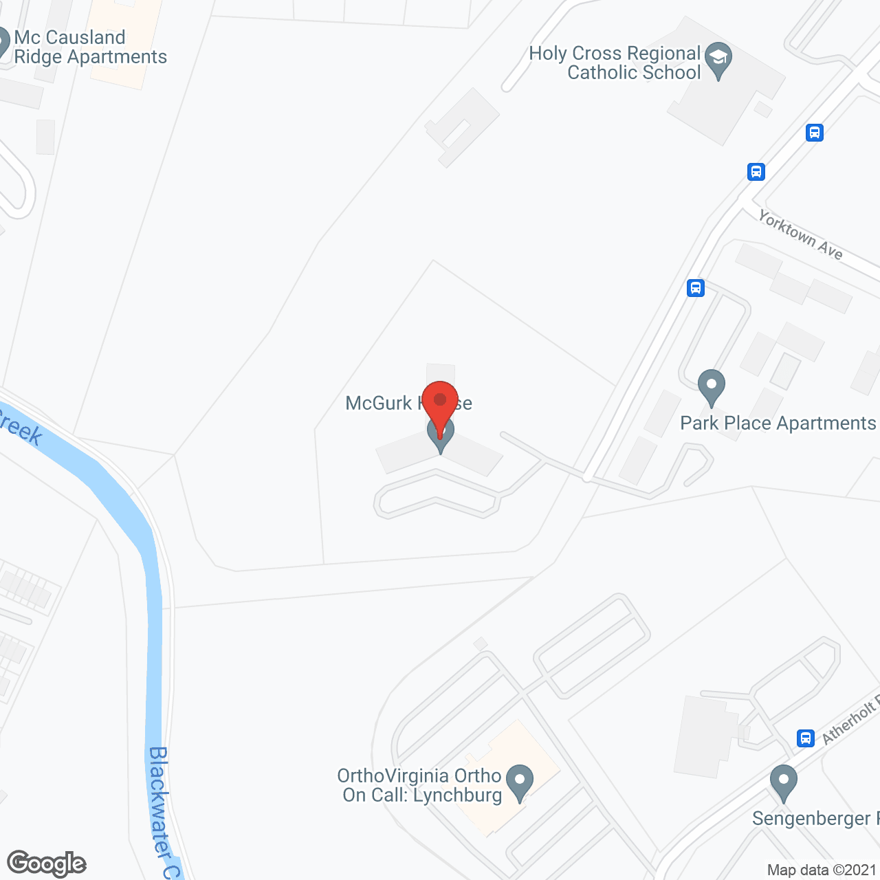 Map of the neighborhood around McGurk House