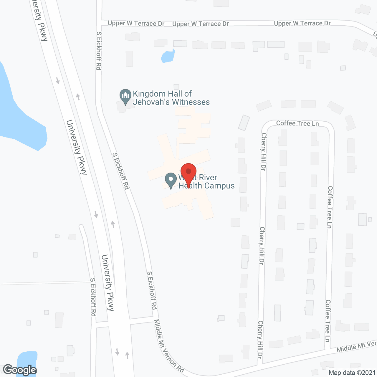 Map of the neighborhood around West River Health Campus