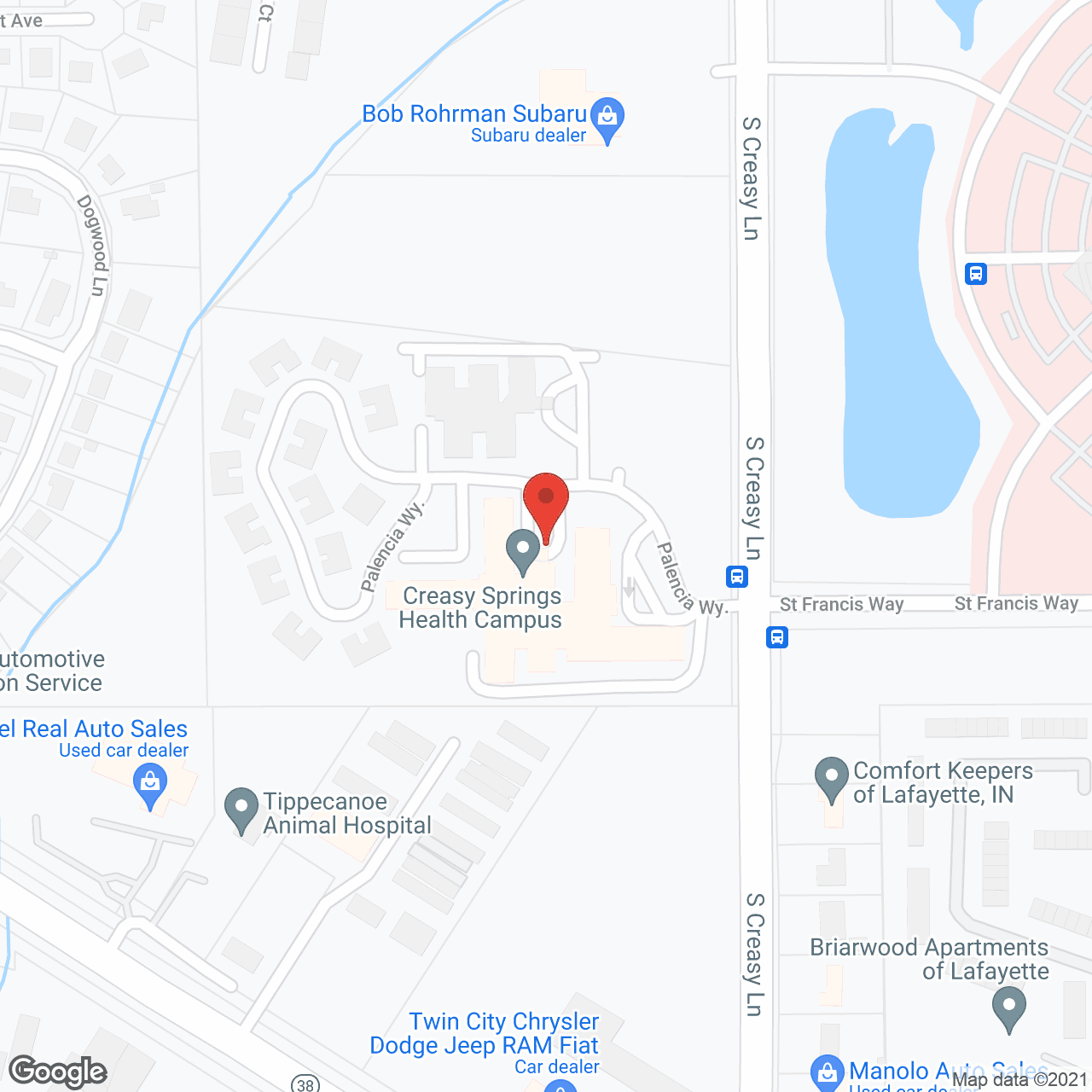 Map of the neighborhood around Creasy Springs Health Campus