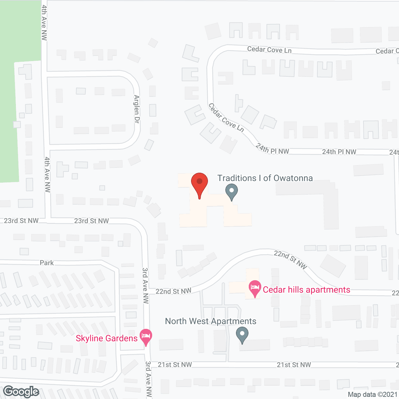 Map of the neighborhood around Traditions of Owatonna I