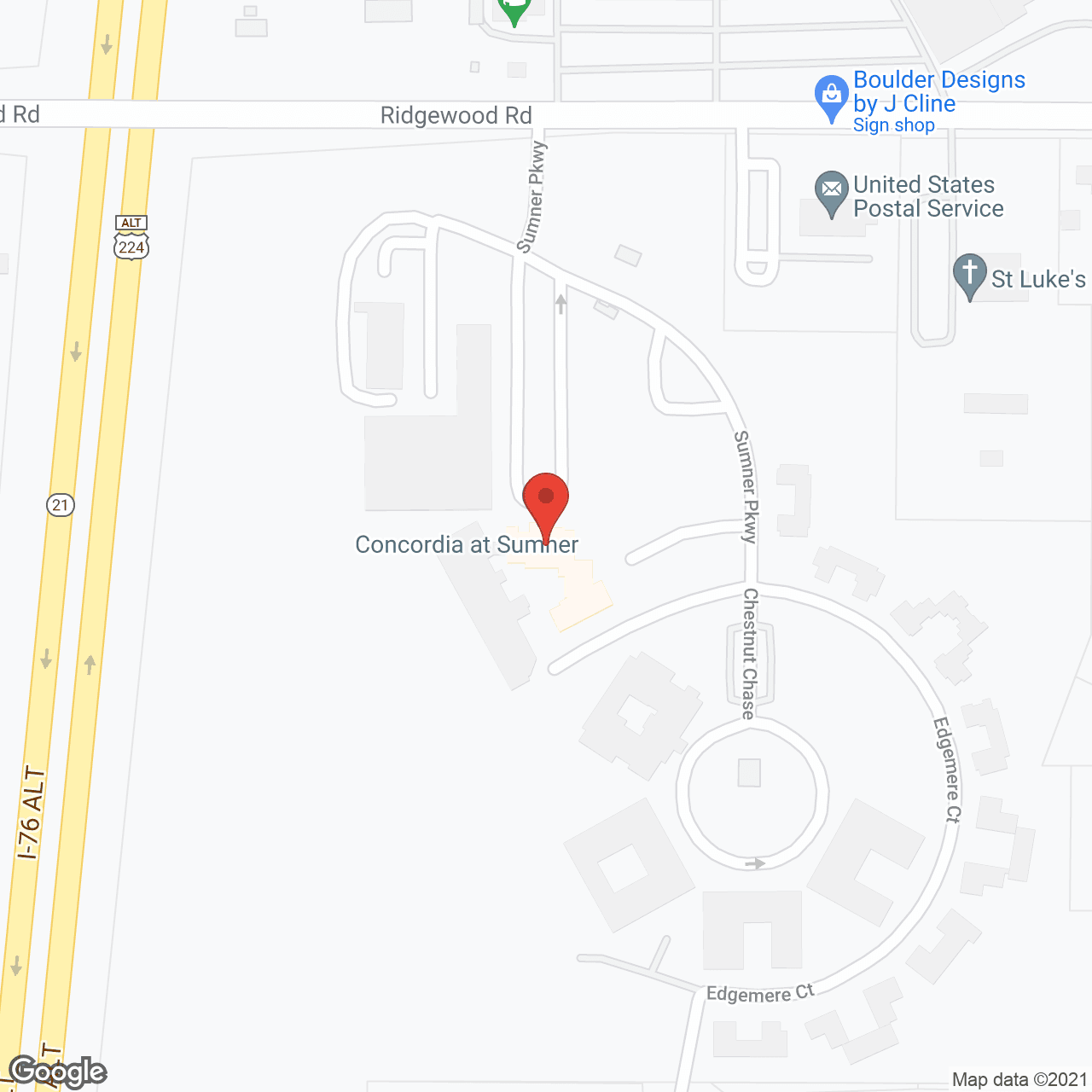 Map of the neighborhood around Concordia at Sumner