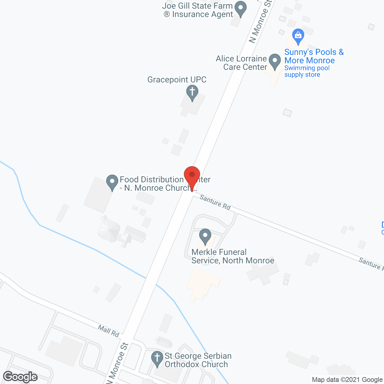 Map of the neighborhood around Elderly Solutions