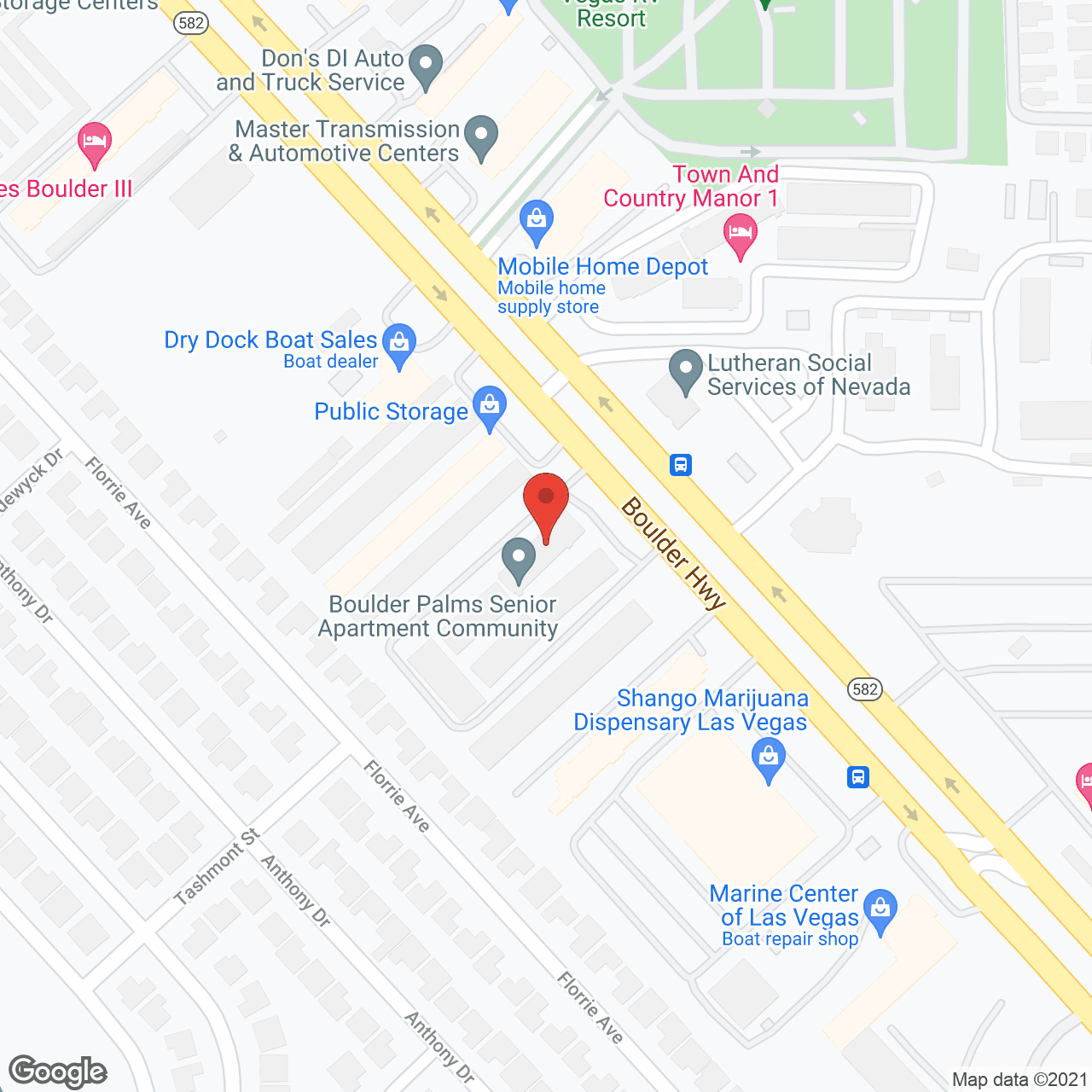 Map of the neighborhood around Boulder Palms