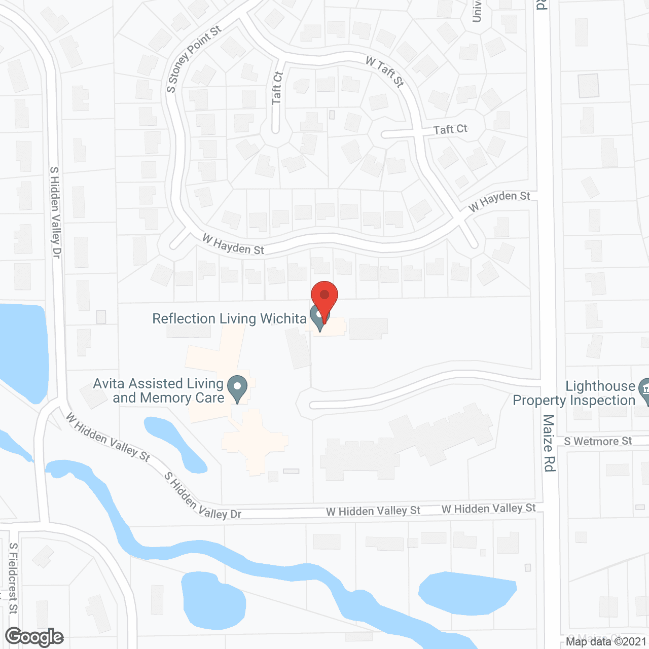 Map of the neighborhood around Reflection Living Maize Court 2