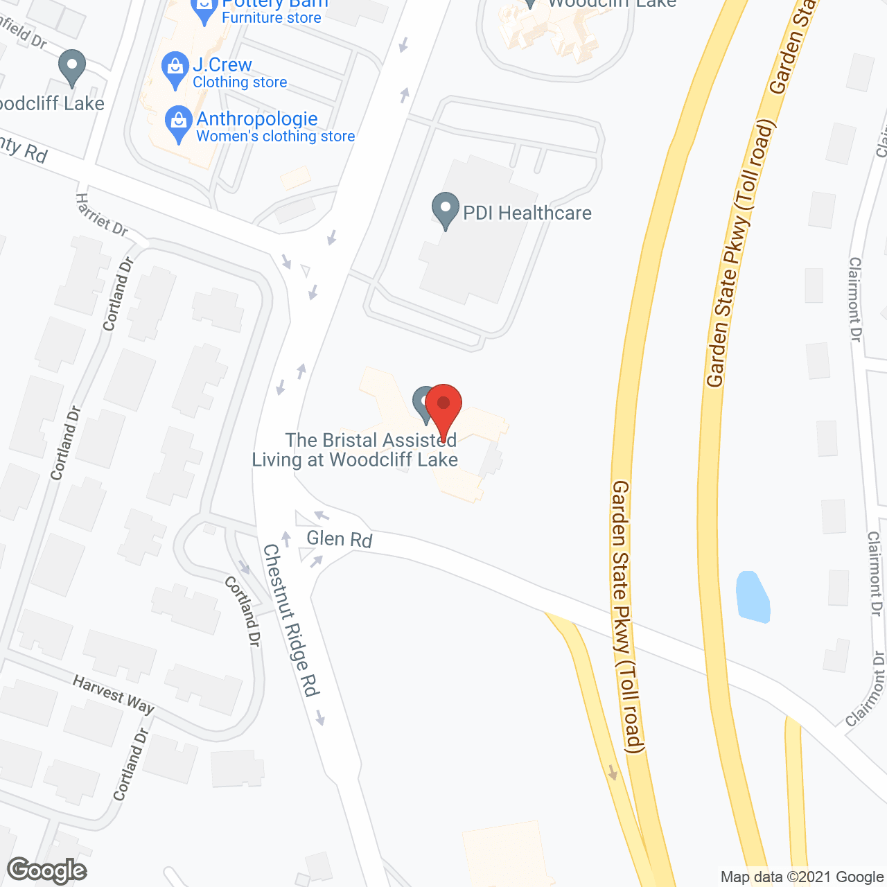 Map of the neighborhood around The Bristal at Woodcliff Lake