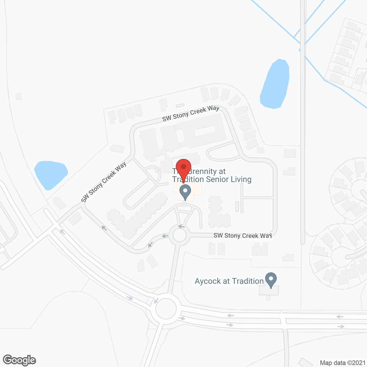 Map of the neighborhood around The Brennity at Tradition Senior Living