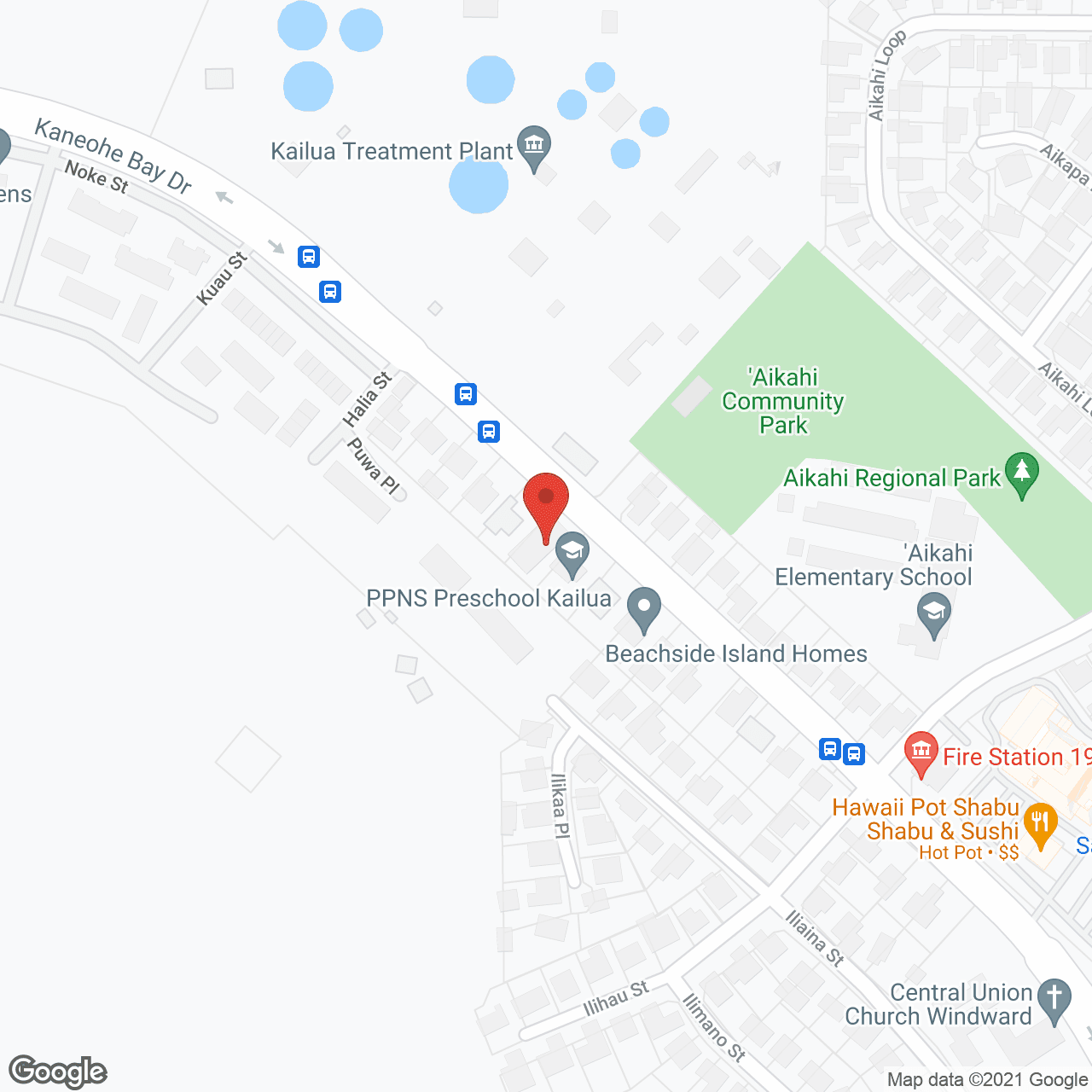 Map of the neighborhood around Wilson Senior Living Kailua