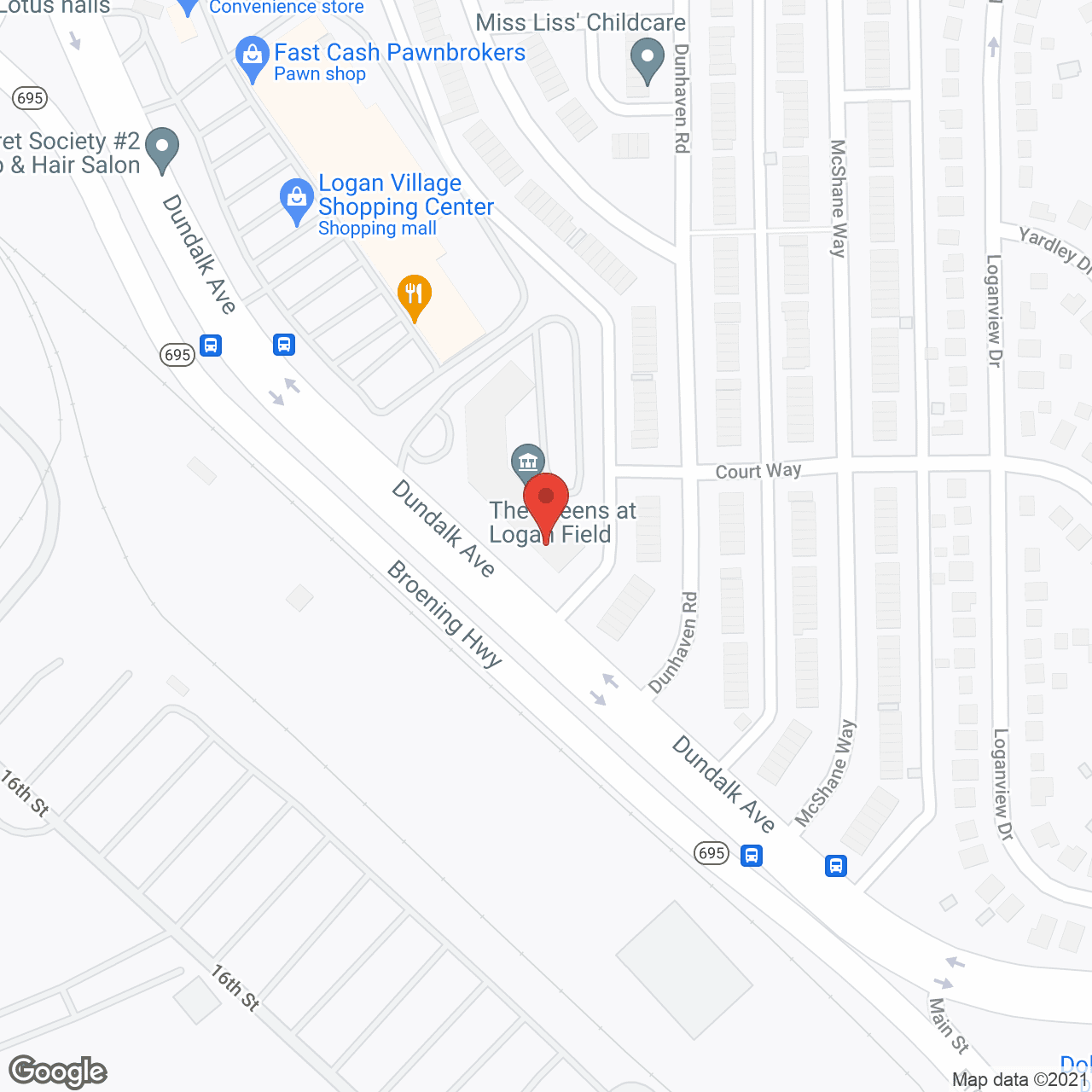 Map of the neighborhood around The Greens at Logan Field