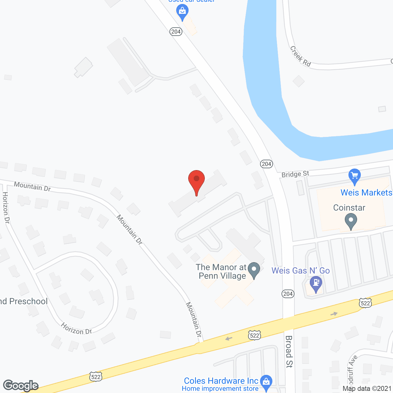 Map of the neighborhood around Pennsfield Senior Apartments