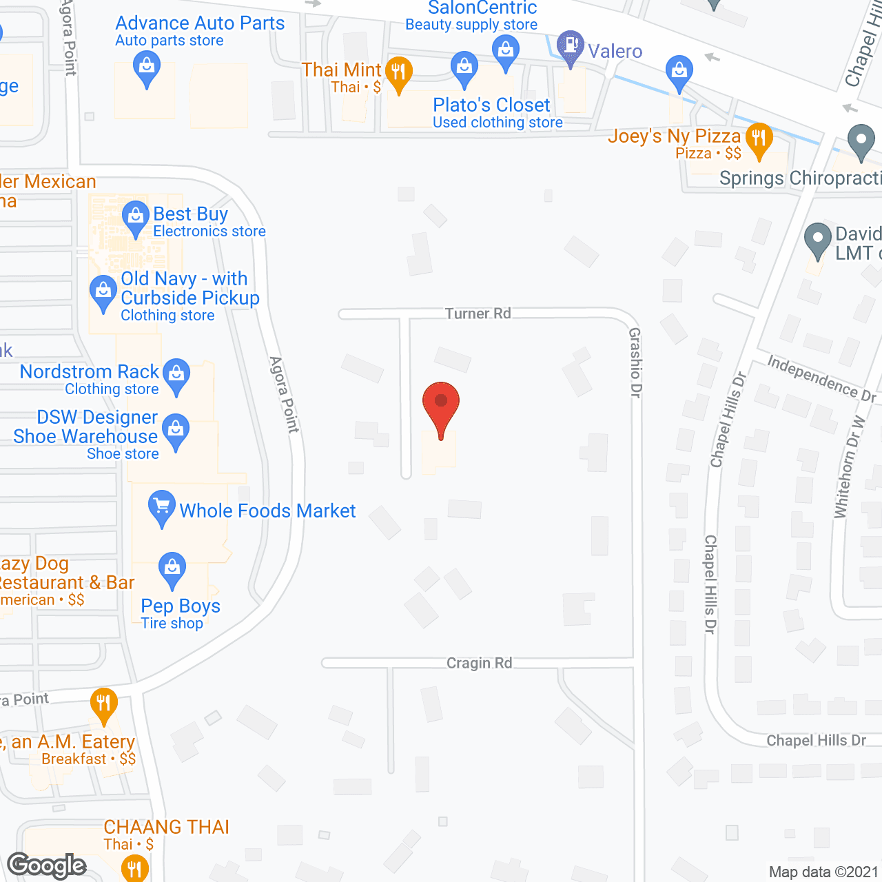 Map of the neighborhood around New Day Cottages at Turner