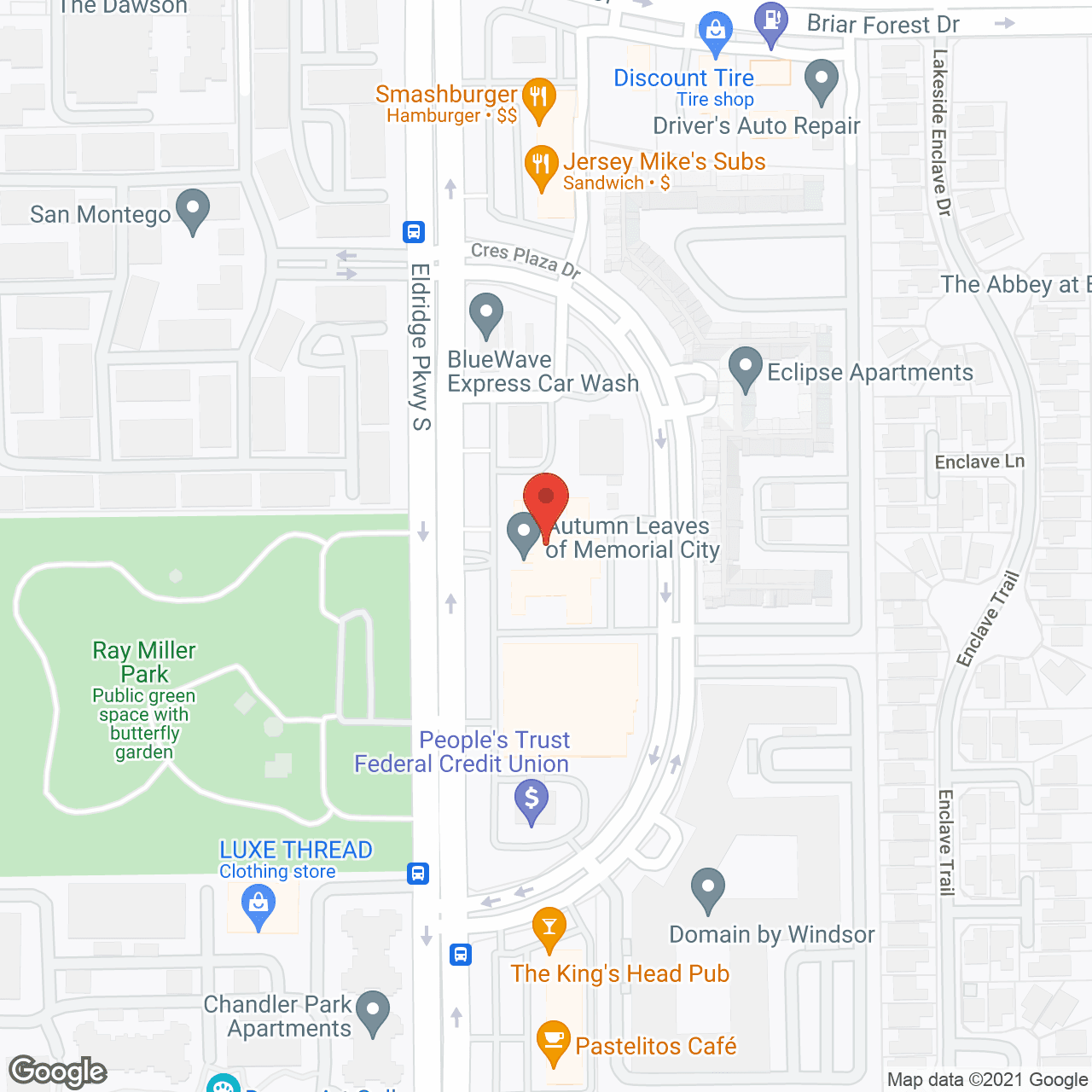 Map of the neighborhood around Heritage Memory Care At Eldridge Parkway