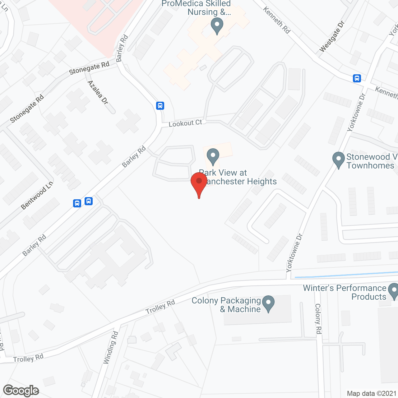 Map of the neighborhood around Park View at Manchester Heights