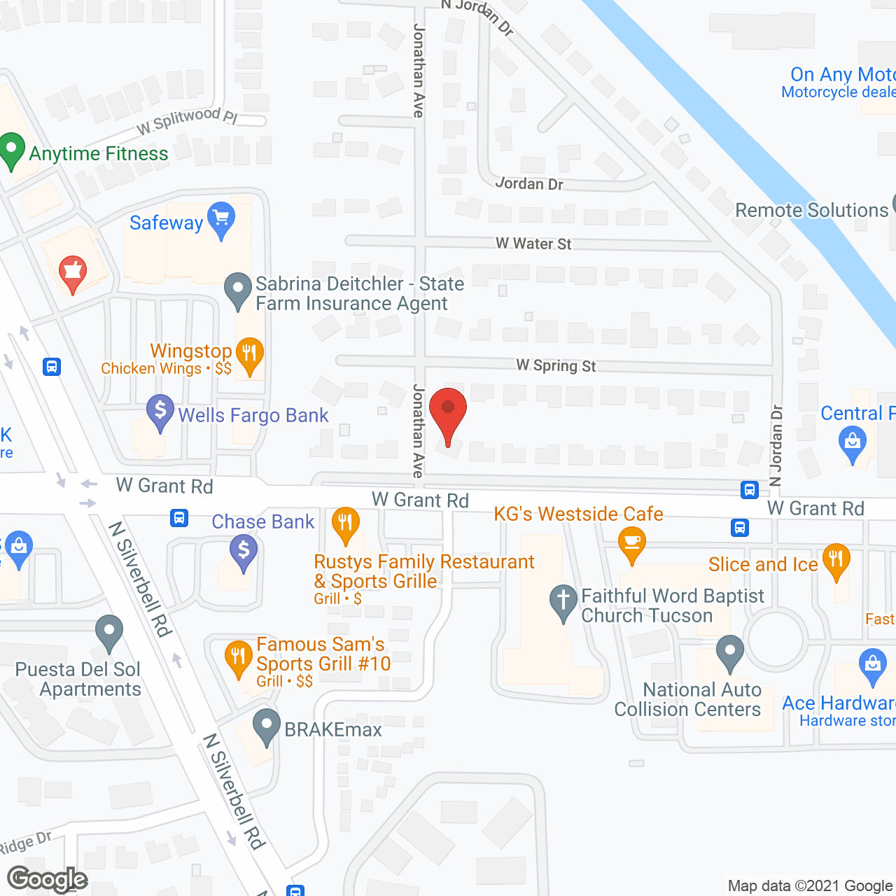Map of the neighborhood around Infinity @ West Grant