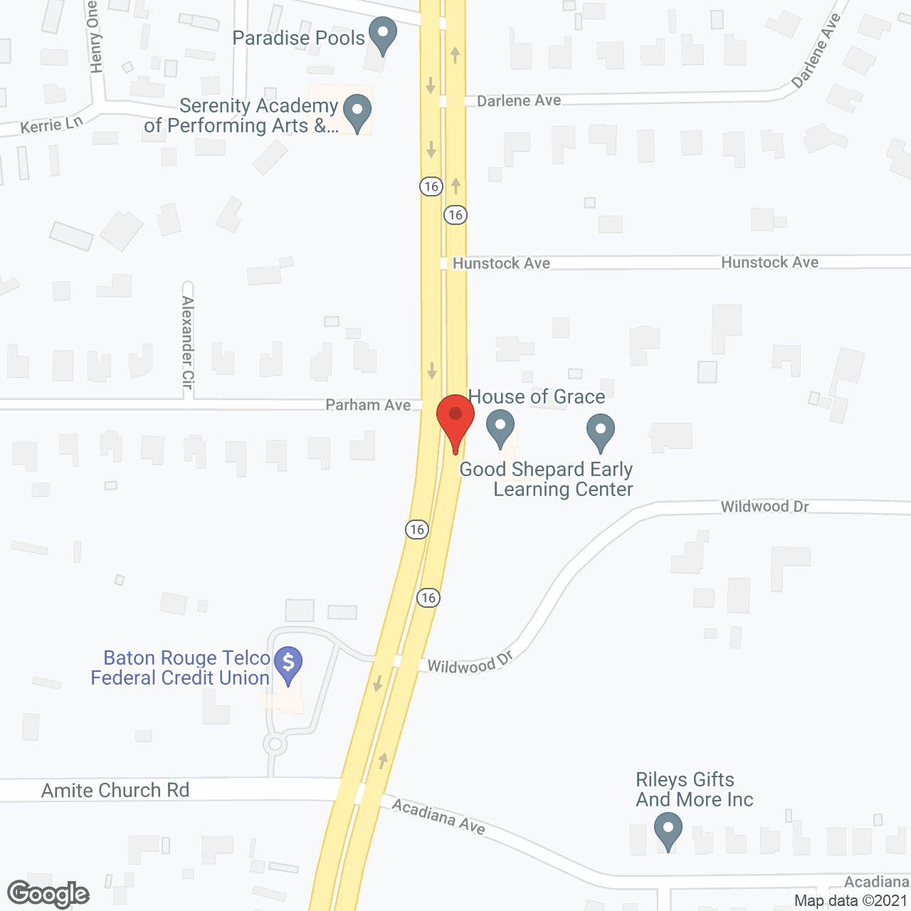Map of the neighborhood around House of Grace