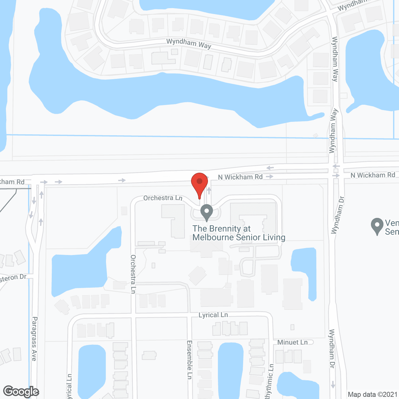 Map of the neighborhood around The Brennity at Melbourne Senior Living