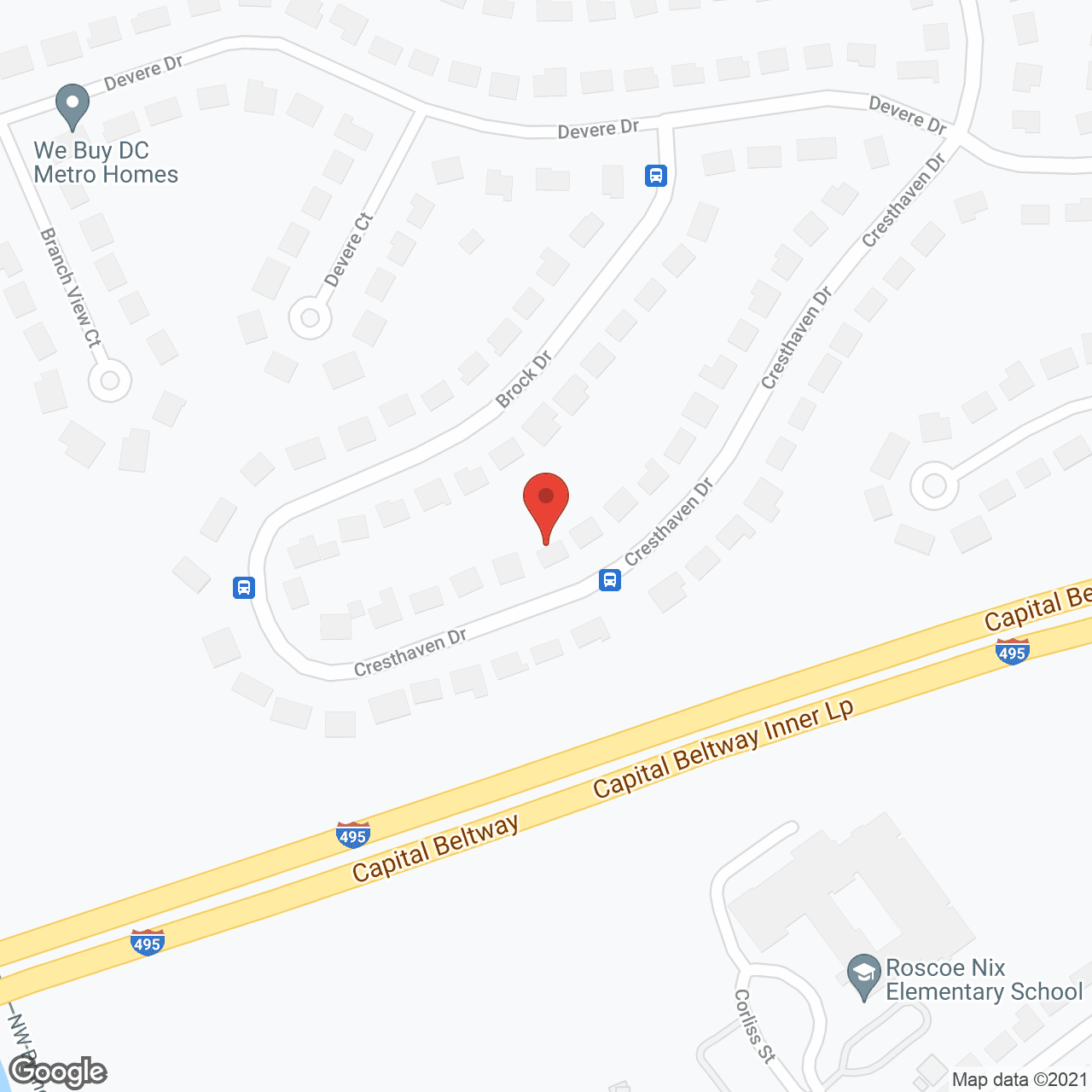 Map of the neighborhood around Cresthaven