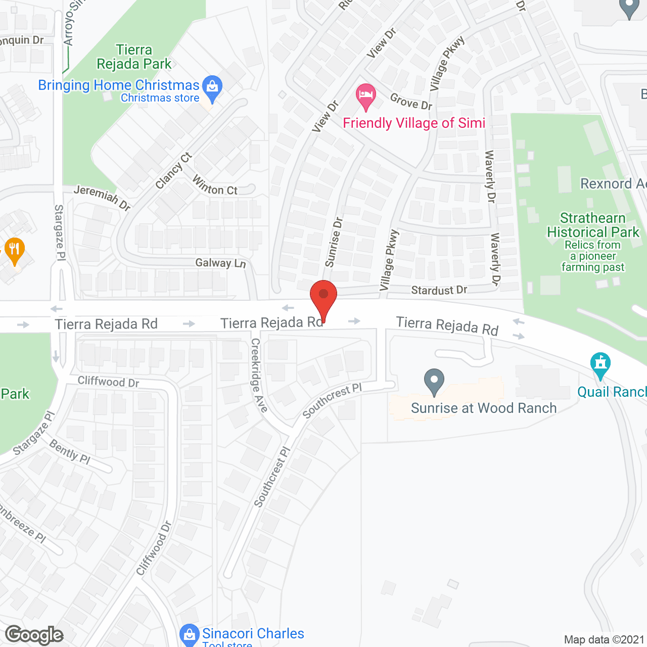 Map of the neighborhood around Ivy Park at Wood Ranch