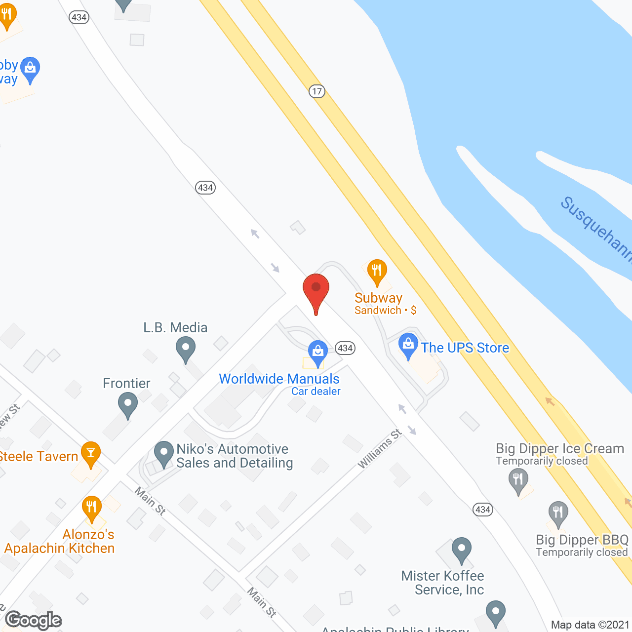 Map of the neighborhood around Grant Homestead