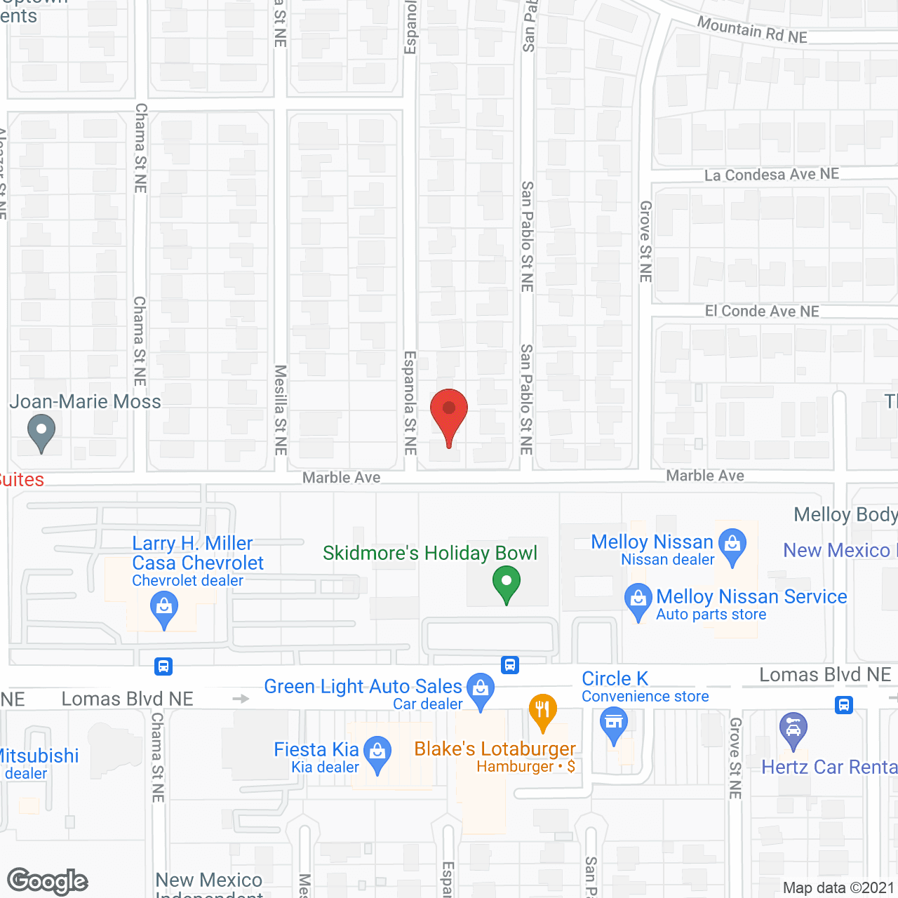 Map of the neighborhood around Espanola House