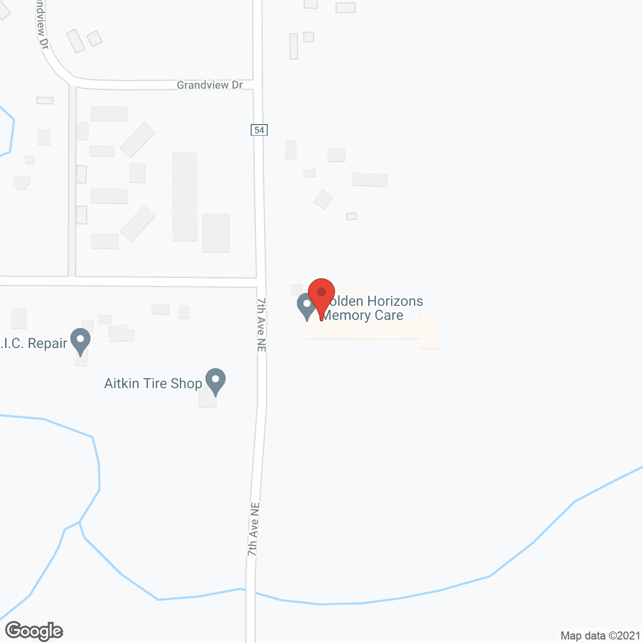 Map of the neighborhood around Golden Horizons of Aitkin
