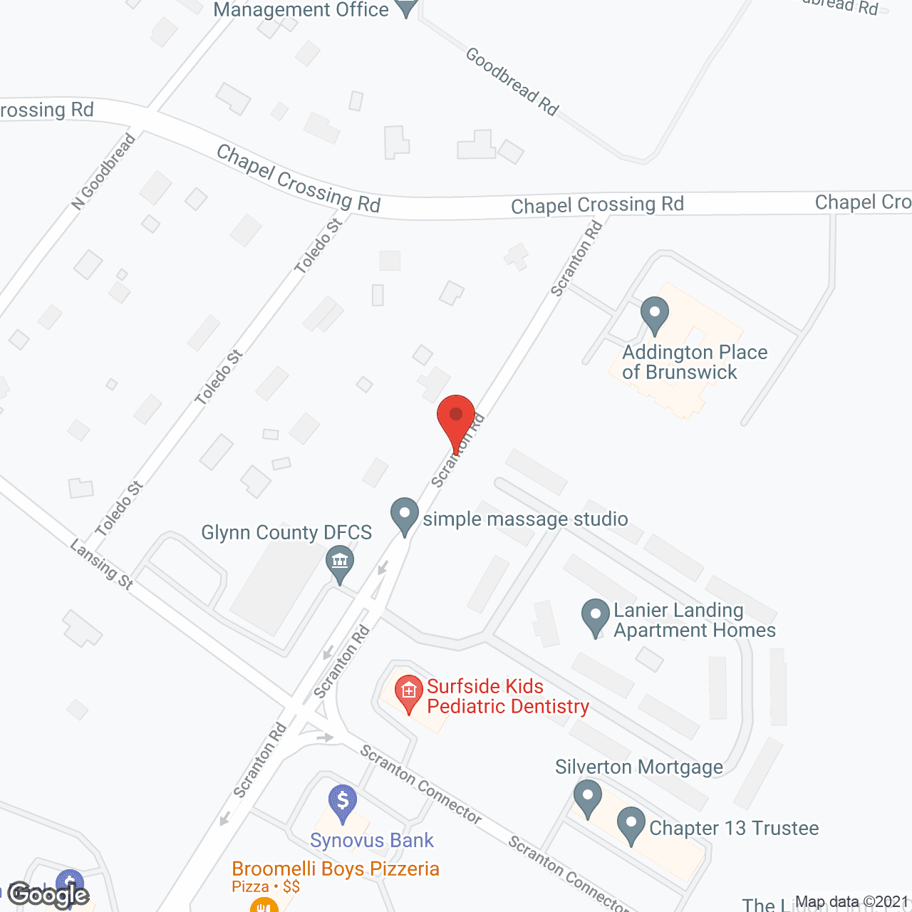 Map of the neighborhood around Addington Place of Brunswick