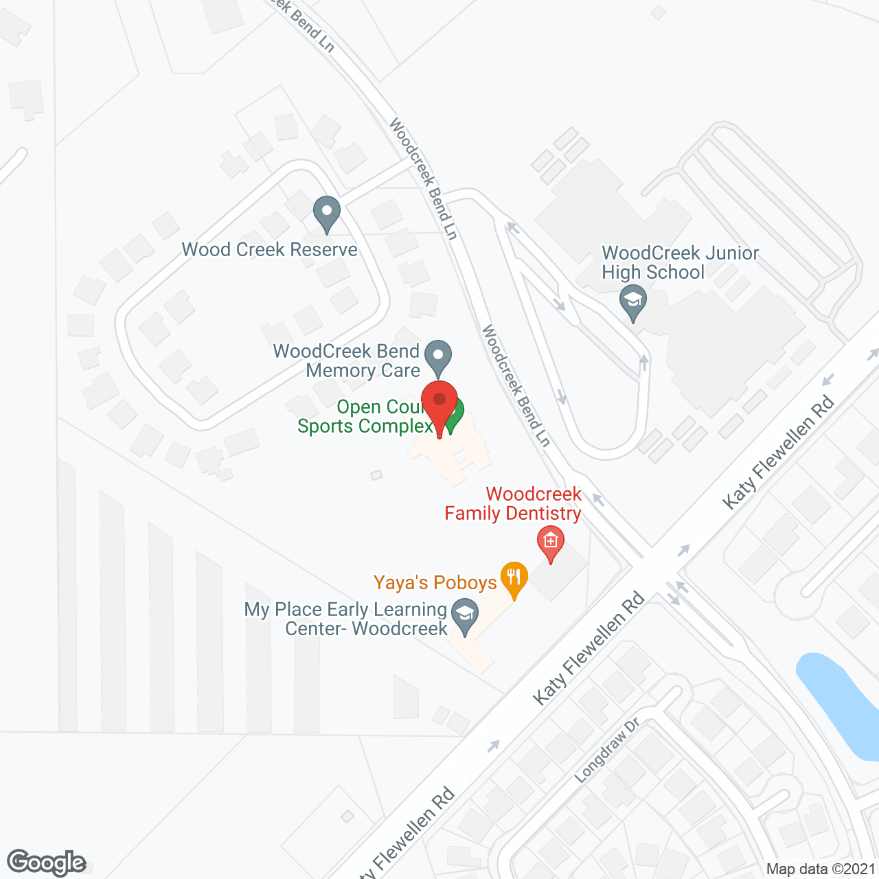 Map of the neighborhood around WoodCreek Bend Memory Care