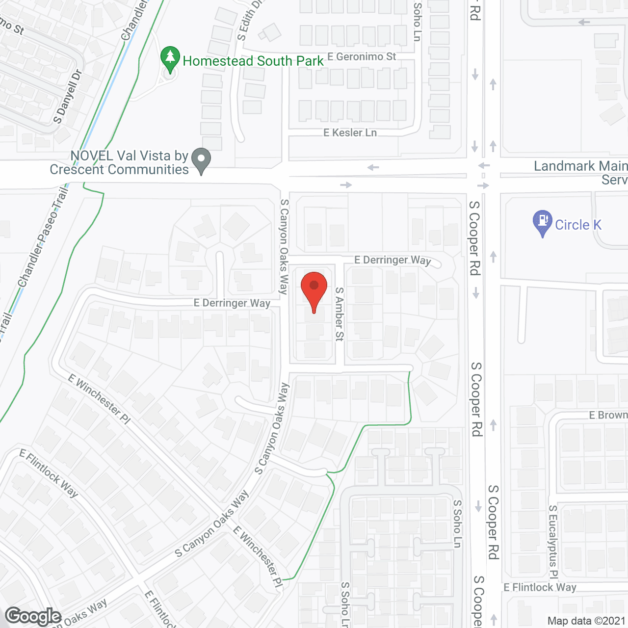 Map of the neighborhood around Desert Breeze of Chandler