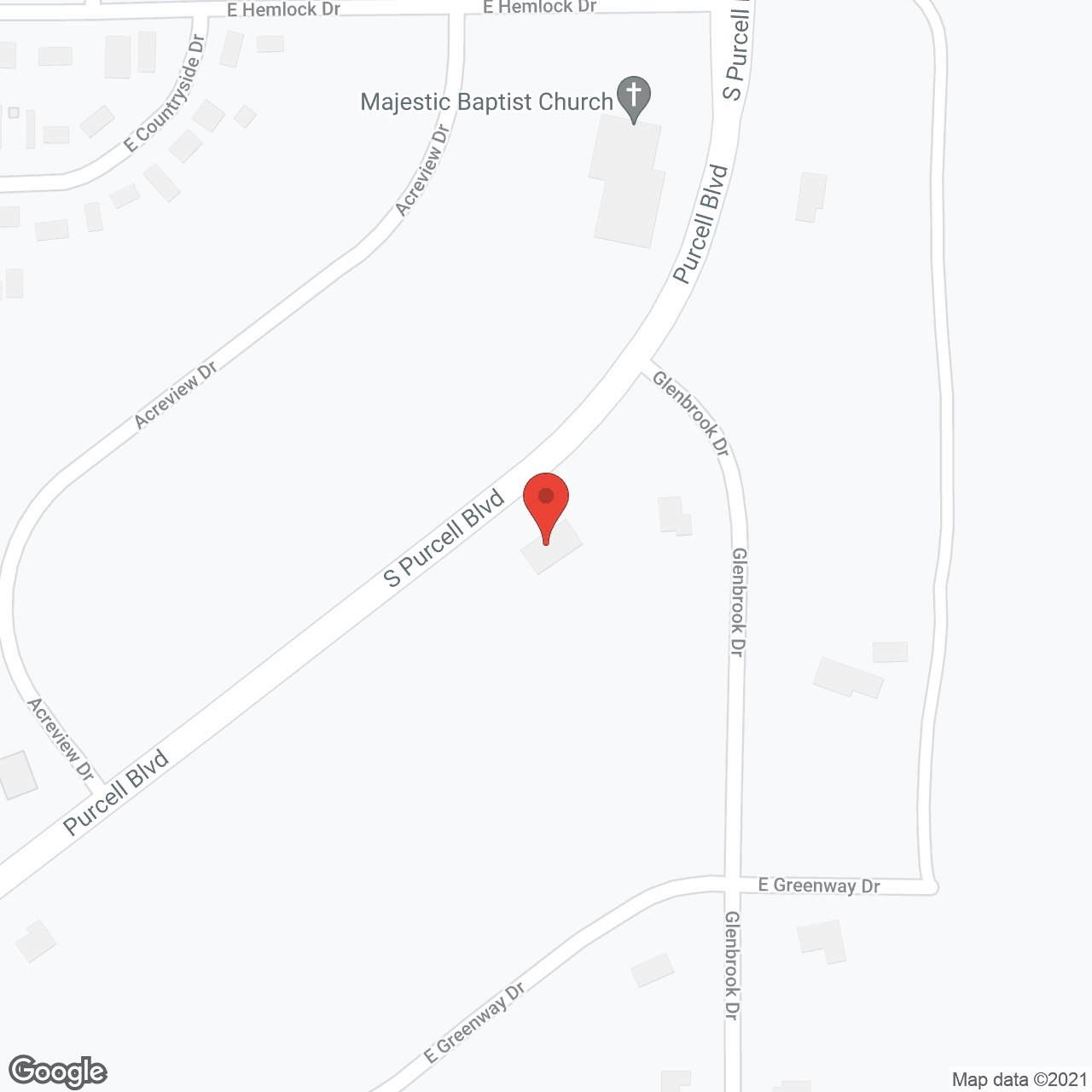 Map of the neighborhood around The Oasis