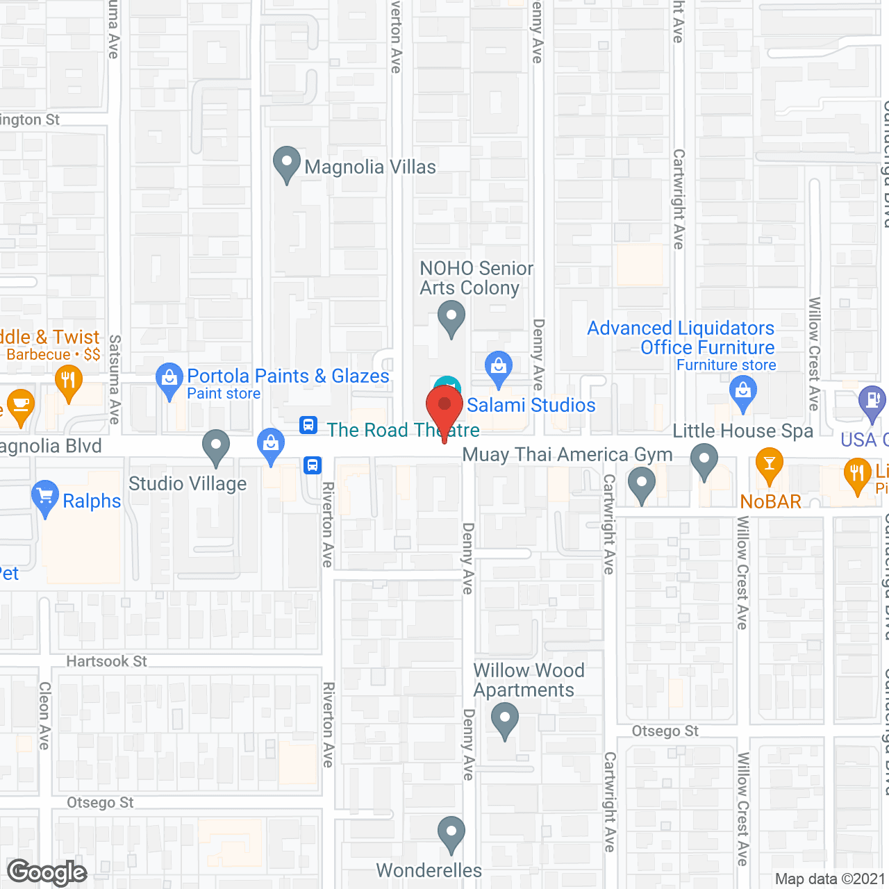 Map of the neighborhood around NOHO Senior Arts Colony