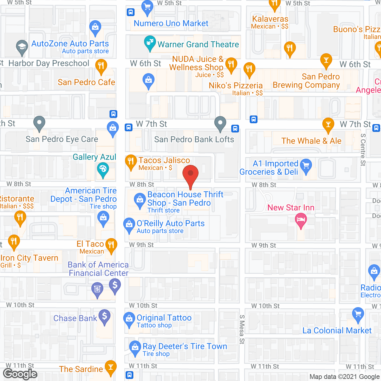 Map of the neighborhood around Harbor Terrace Retirement Community