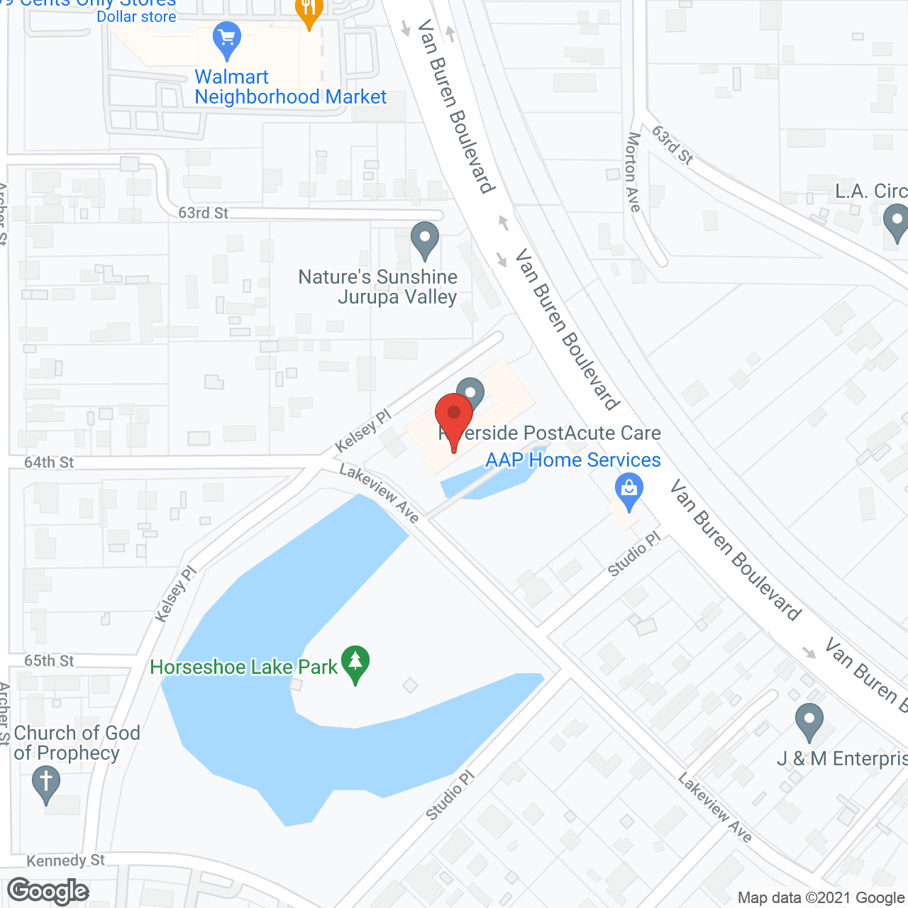 Map of the neighborhood around Pleasant Care Riverside