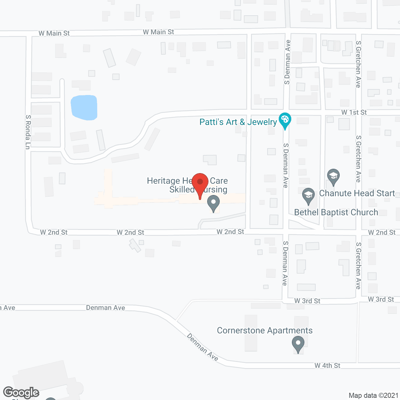 Map of the neighborhood around Heritage Health Care