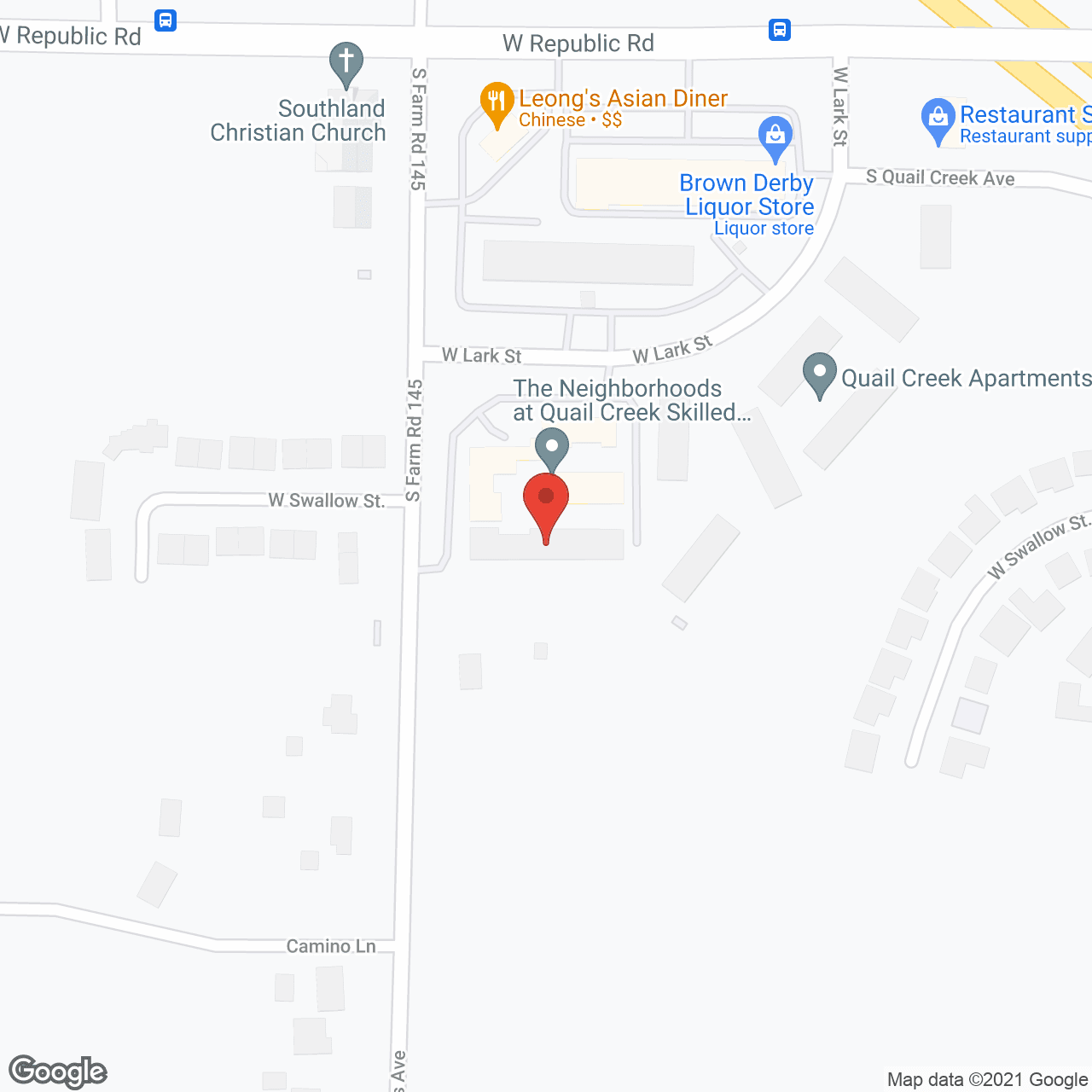 Map of the neighborhood around The Neighborhoods at Quail Creek