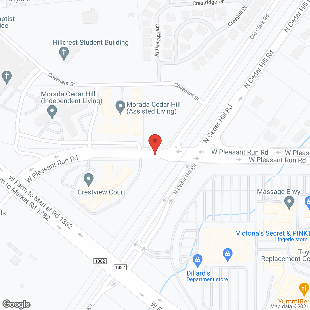 Map of the neighborhood around Crestview Court