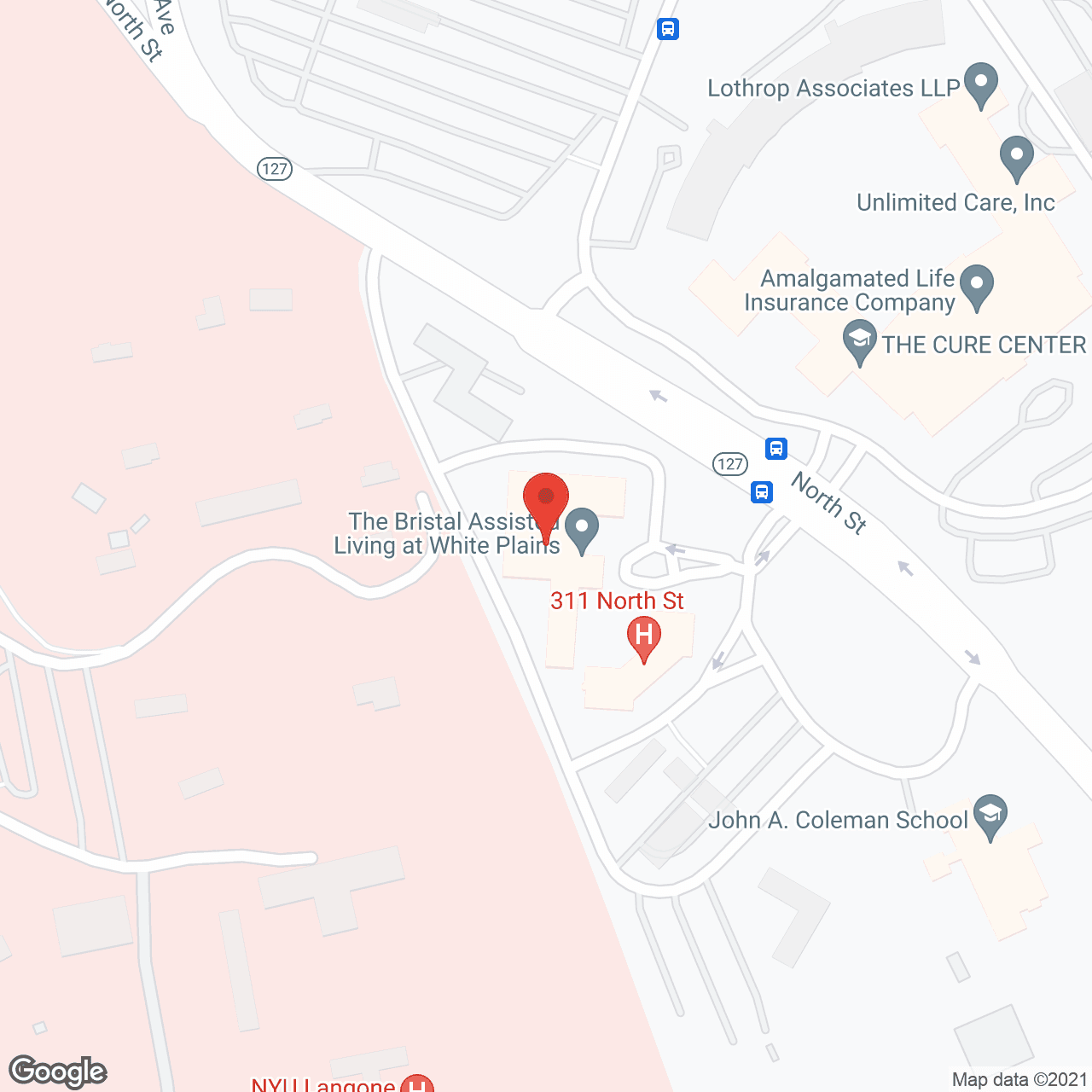 Map of the neighborhood around The Bristal at White Plains