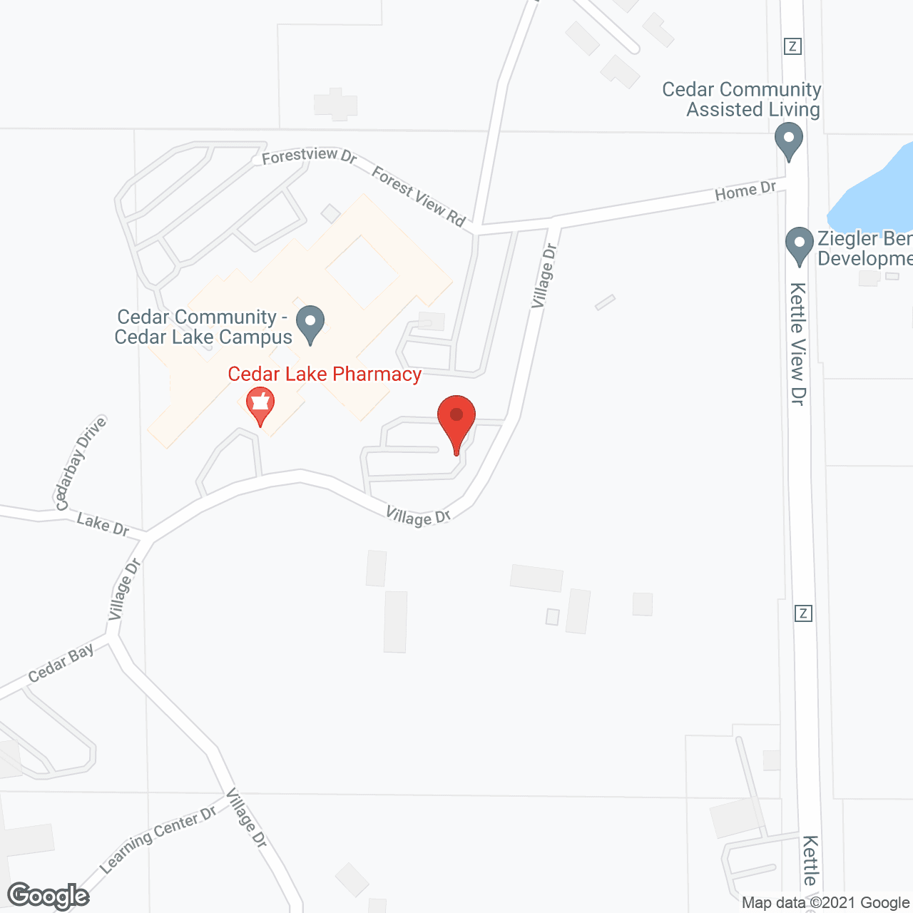 Map of the neighborhood around Cedar Bay East