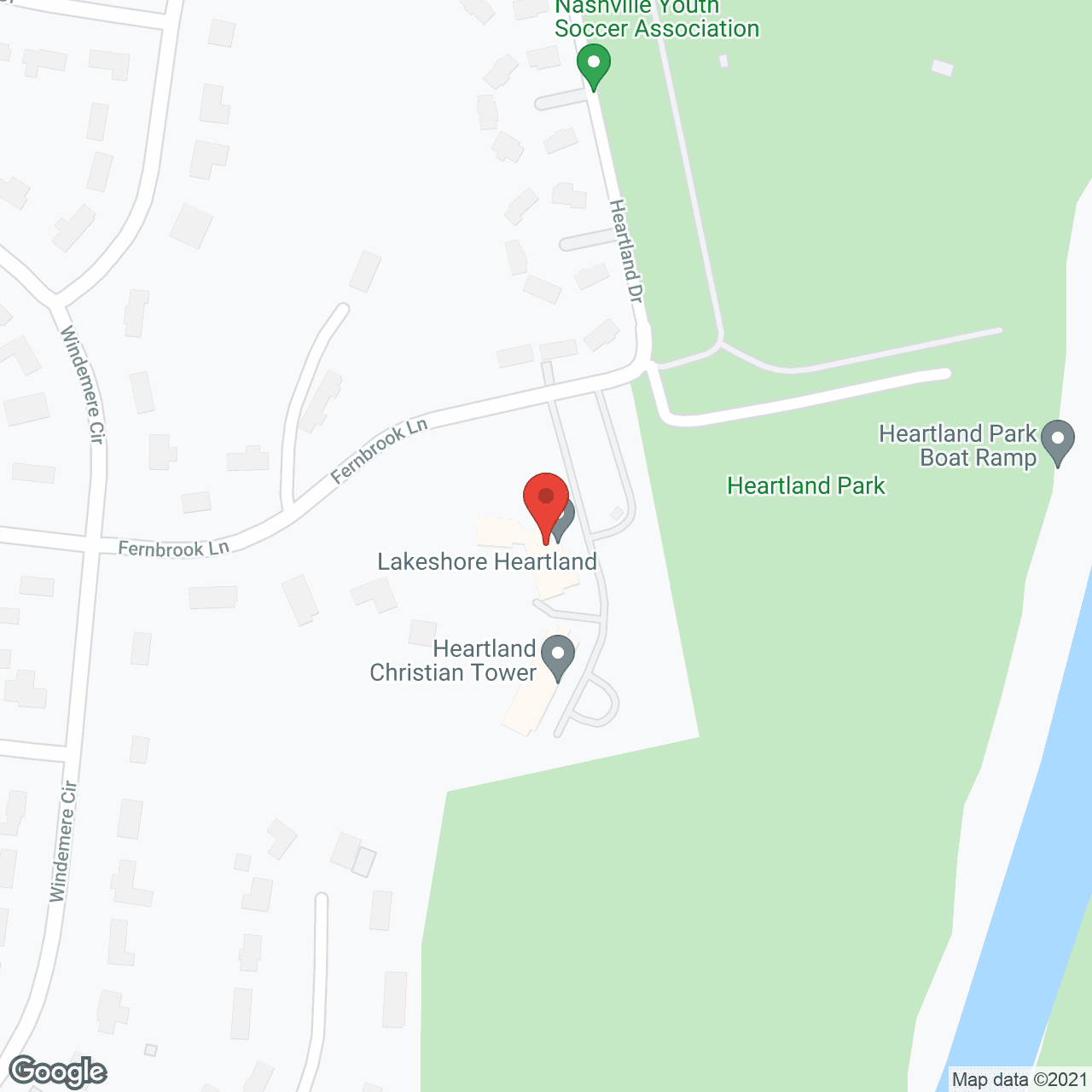 Map of the neighborhood around NHC Heartland Senior Community