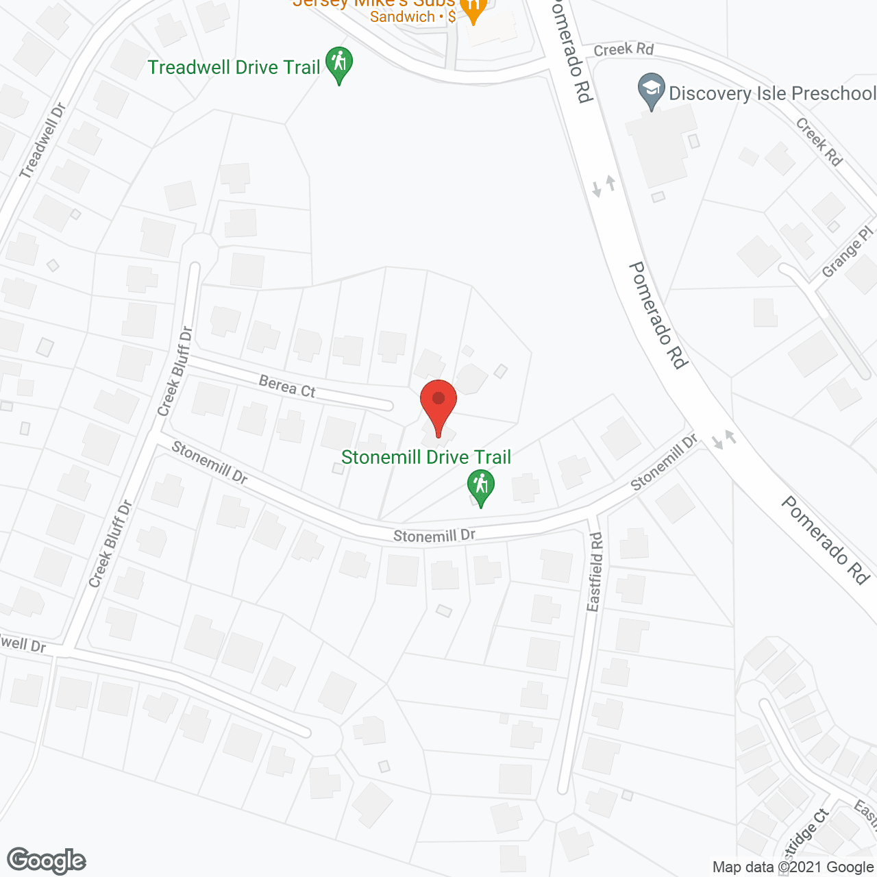 Map of the neighborhood around Silver Oaks, South