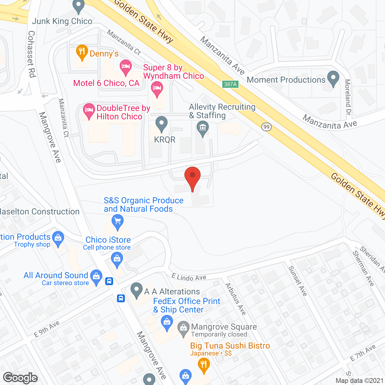 Map of the neighborhood around Roses And IVy Elder Care