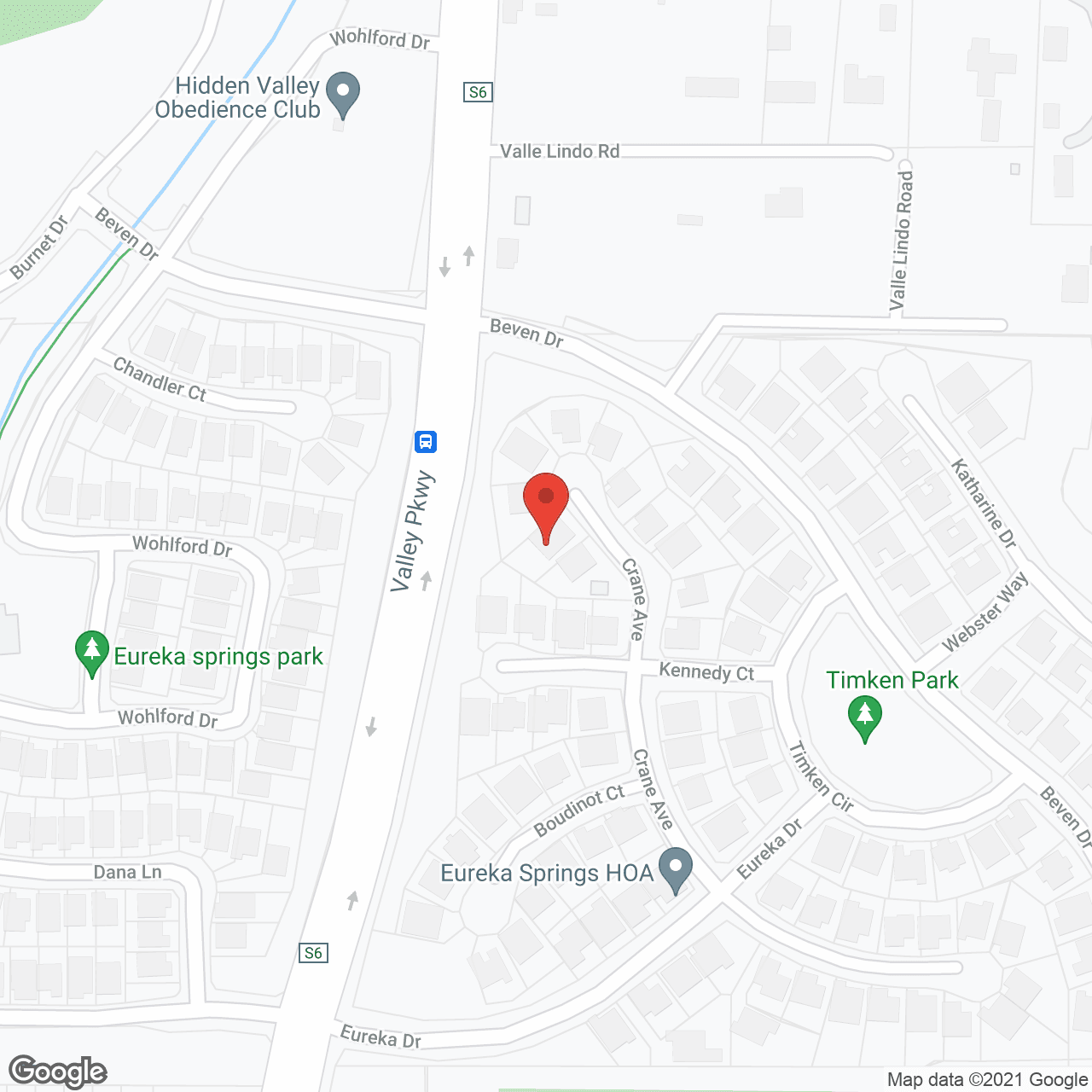 Map of the neighborhood around Pacific Sunset - Eureka Spring